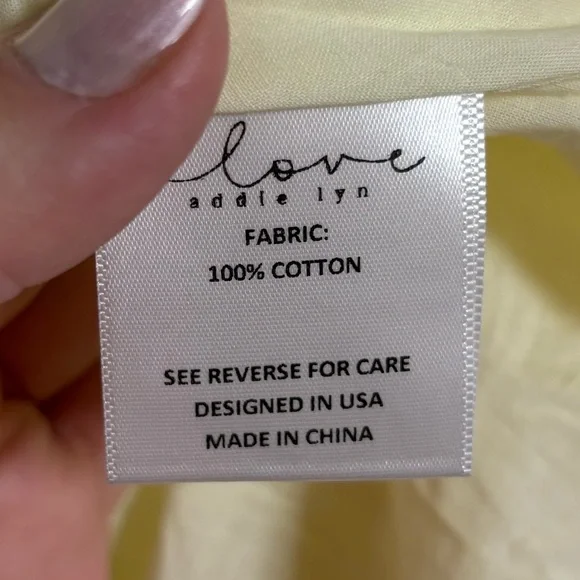 Love Addie Lyn 100% Cotton Sleeveless Elastic Back Butter Yellow Mini Dress - Picture 6 of 6